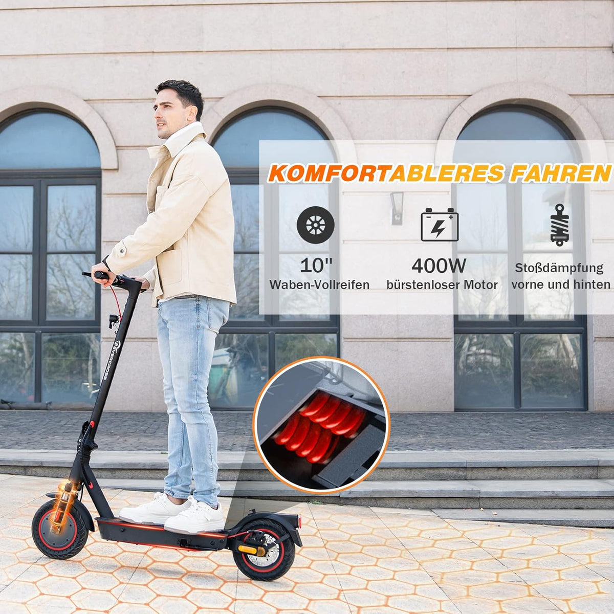 Evercross EV10K Pro E-Sccooter komfortables fahren